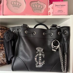 Juicy Couture Crown Black Tote with Silver Accents Daydreamer